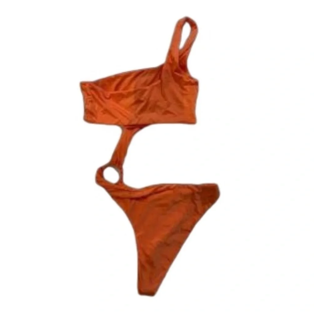 NWT Naked Wardrobe S Orange One Piece Bathing suit - Picture 2 of 4